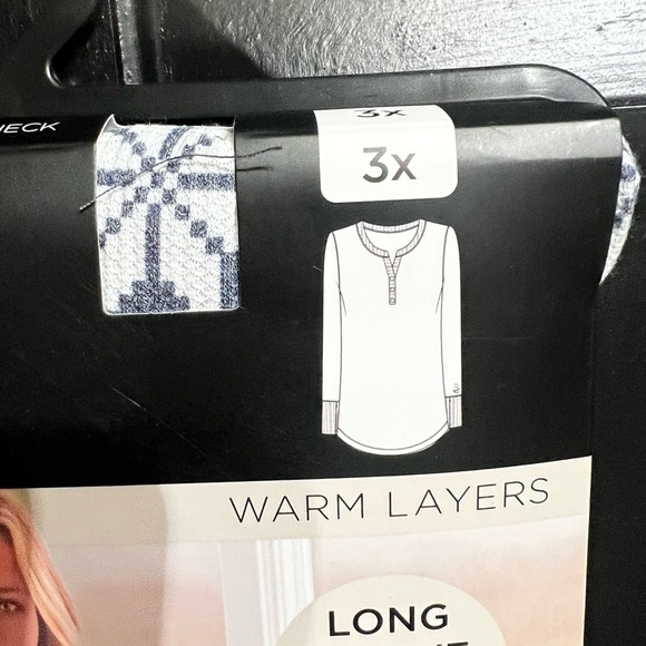 NWT-Cuddl Duds-Women’s Plus Size Thermal Top with Thumbholes - Picture 5 of 10